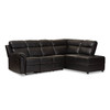 Baxton Studio Roland Black 2-Piece Sectional with Recliner and Storage Chaise 131-7173